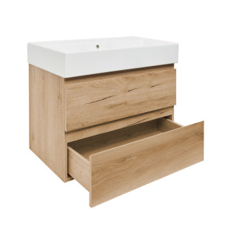 Kúpeľňová skrinka 2 zásuvková s umývadlom SAT B-Way 79x50x45 cm dub mat BWAY280OAKU2BI