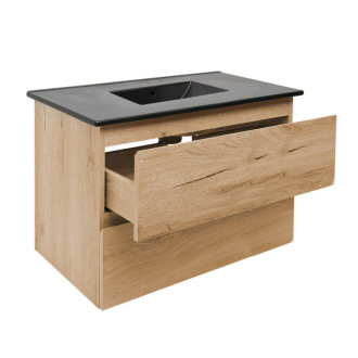 Kúpeľňová skrinka 2 zásuvková s umývadlom SAT B-Way 79x50x45 cm dub mat BWAY280OAKU4B