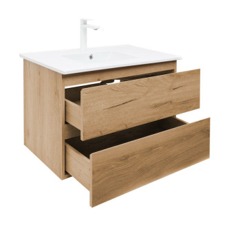 Kúpeľňová skrinka 2 zásuvková s umývadlom SAT B-Way 79x50x45 cm dub mat BWAY280OAKU4B2