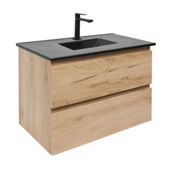Kúpeľňová skrinka 2 zásuvková s umývadlom SAT B-Way 79x50x45 cm dub mat BWAY280OAKU4B2B