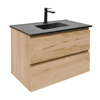 Kúpeľňová skrinka 2 zásuvková s umývadlom SAT B-Way 79x50x45 cm dub mat BWAY280OAKU4B2B