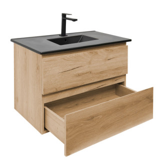 Kúpeľňová skrinka 2 zásuvková s umývadlom SAT B-Way 79x50x45 cm dub mat BWAY280OAKU4B2B