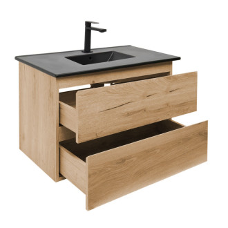 Kúpeľňová skrinka 2 zásuvková s umývadlom SAT B-Way 79x50x45 cm dub mat BWAY280OAKU4B2B