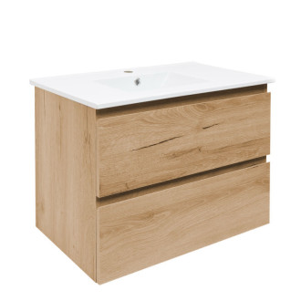 Kúpeľňová skrinka 2 zásuvková s umývadlom SAT B-Way 79x50x45 cm dub mat BWAY280OAKU4BI