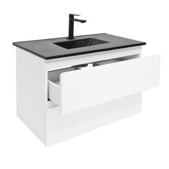 Kúpeľňová skrinka s umývadlom SAT B-Way 79x50x45 cm biela lesk BWAY280WU4B2B