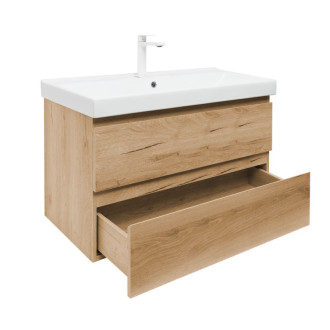 Kúpeľňová skrinka 2 zásuvková s umývadlom SAT B-Way 99x50x45 cm dub mat BWAY2100OAKU1BBI