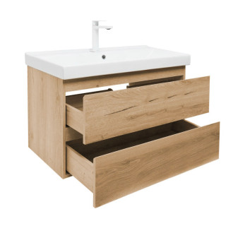 Kúpeľňová skrinka 2 zásuvková s umývadlom SAT B-Way 99x50x45 cm dub mat BWAY2100OAKU1BBI