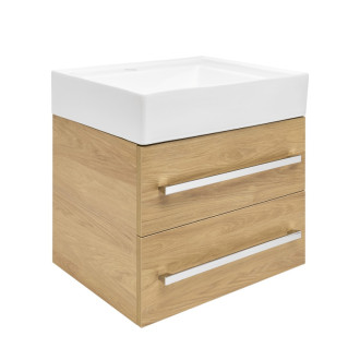Kúpeľňová skrinka s umývadlom SAT Cube Way 60x53x46 cm dub Hickory mat CUBE46602DHSATCW