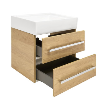 Kúpeľňová skrinka s umývadlom SAT Cube Way 60x53x46 cm dub Hickory mat CUBE46602DHSATCW