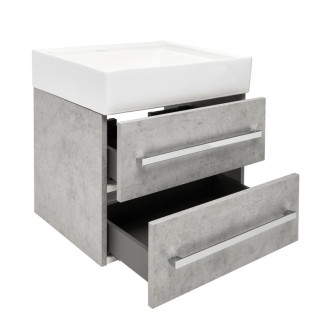 Kúpeľňová skrinka s umývadlom SAT Cube Way 60x53x46 cm betón mat CUBE46602BESATCW