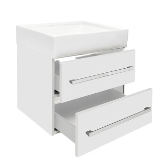 Kúpeľňová skrinka s umývadlom SAT Cube Way 60x53x46 cm biela lesk CUBE46602BISATCW