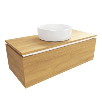 Kúpeľňová skrinka s krycou doskou SAT Feel 100x30x46 cm medový dub lesk SATFEEL100DMD