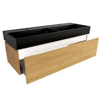 Kúpeľňová skrinka s umývadlom SAT Feel 120x30x46 cm medový dub mat SATFEEL120DMU3