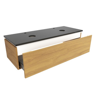 Kúpeľňová skrinka so žulovou krycou doskou SAT Feel 120x30x46 cm medový dub mat SATFEEL120DMZ