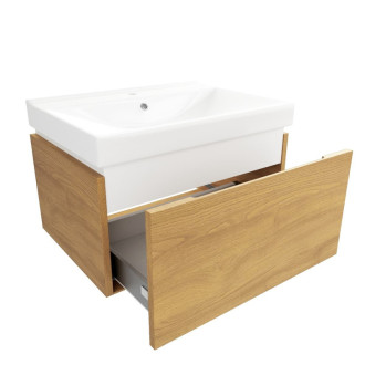 Kúpeľňová skrinka s umývadlom SAT Feel 60x30x46 cm medový dub mat SATFEEL60DMU1