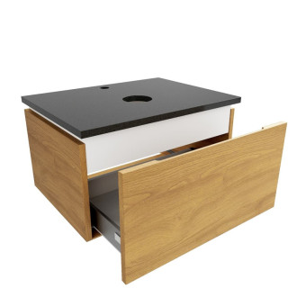 Kúpeľňová skrinka so žulovou krycou doskou SAT Feel 60x30x46 cm medový dub mat SATFEEL60DMZ