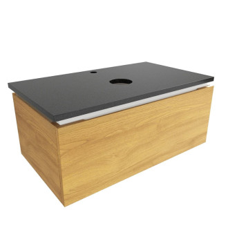 Kúpeľňová skrinka so žulovou krycou doskou SAT Feel 80x30x46 cm medový dub mat SATFEEL80DMZ