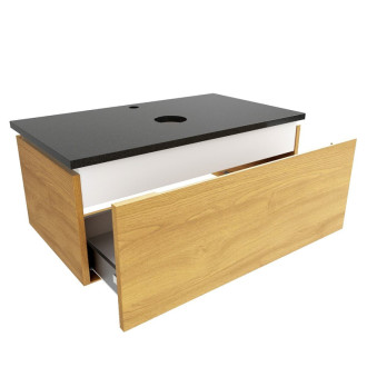 Kúpeľňová skrinka so žulovou krycou doskou SAT Feel 80x30x46 cm medový dub mat SATFEEL80DMZ