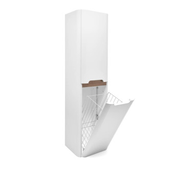 Kúpeľňová skrinka vysoká s košom na bielizeň SAT Fusion 40x149x33 cm biela mat SATFUSIONV40WK