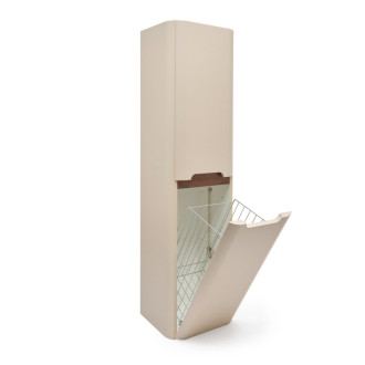 Kúpeľňová skrinka vysoká s košom na bielizeň SAT Fusion 40x149x33 cm pieskovo béžová mat SATFUSIONV40BEK