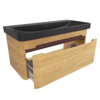 Kúpeľňová skrinka s umývadlom SAT Fusion 97,5x43x45 cm dub medový mat SATFUSION100DMBKM