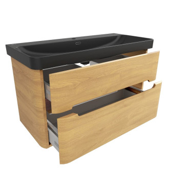 Kúpeľňová skrinka s umývadlom SAT Fusion 97,5x53x45 cm dub medový mat SATFUSION2100DMBKM