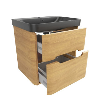 Kúpeľňová skrinka s umývadlom SAT Fusion 57,5x53x45 cm dub medový mat SATFUSION260DMBKM