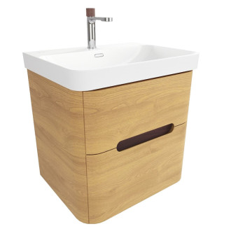 Kúpeľňová skrinka s umývadlom SAT Fusion 57,5x53x45 cm dub medový mat SATFUSION260DMUBA