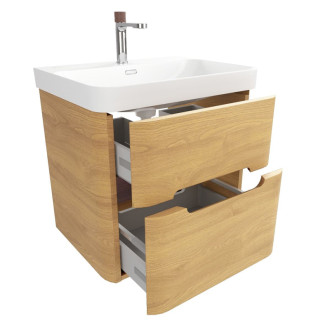 Kúpeľňová skrinka s umývadlom SAT Fusion 57,5x53x45 cm dub medový mat SATFUSION260DMUBA