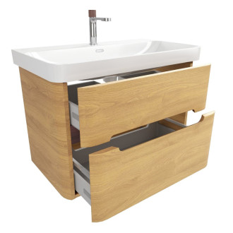 Kúpeľňová skrinka s umývadlom SAT Fusion 77,5x53x45 cm dub medový mat SATFUSION280DMUBA