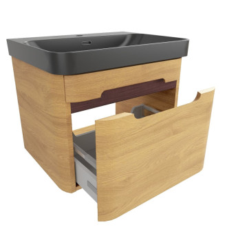 Kúpeľňová skrinka s umývadlom SAT Fusion 57,5x43x45 cm dub medový mat SATFUSION60DMBKM