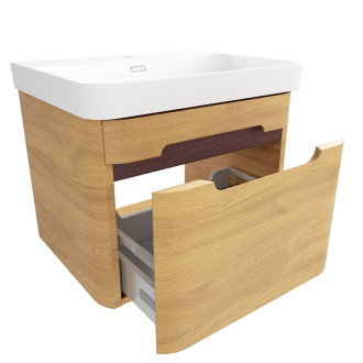 Kúpeľňová skrinka s umývadlom SAT Fusion 57,5x43x45 cm dub medový mat SATFUSION60DMMW