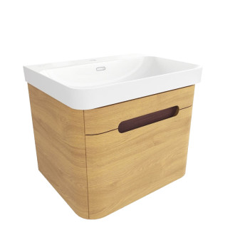 Kúpeľňová skrinka s umývadlom SAT Fusion 57,5x43x45 cm dub medový mat SATFUSION60DMU