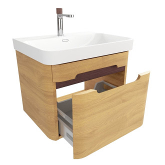 Kúpeľňová skrinka s umývadlom SAT Fusion 57,5x43x45 cm dub medový mat SATFUSION60DMUBA