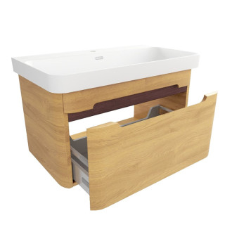 Kúpeľňová skrinka s umývadlom SAT Fusion 77,5x43x45 cm dub medový mat SATFUSION80DMMW