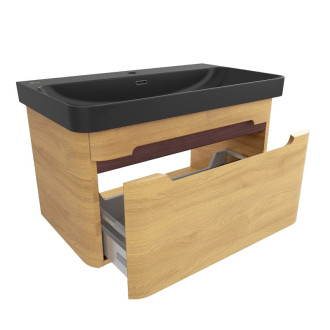 Kúpeľňová skrinka s umývadlom SAT Fusion 77,5x43x45 cm dub medový mat SATFUSION80DMBKM
