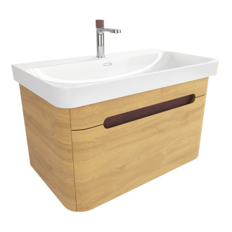 Kúpeľňová skrinka s umývadlom SAT Fusion 77,5x43x45 cm dub medový mat SATFUSION80DMUBA