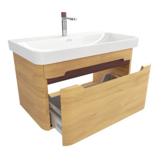 Kúpeľňová skrinka s umývadlom SAT Fusion 77,5x43x45 cm dub medový mat SATFUSION80DMUBA