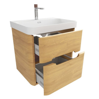 Kúpeľňová skrinka s umývadlom SAT Fusion 57,5x53x45 cm dub medový mat SATFUSION260DMMWBA