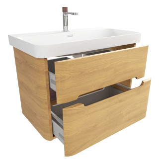 Kúpeľňová skrinka s umývadlom SAT Fusion 77,5x53x45 cm dub medový mat SATFUSION280DMMWBA