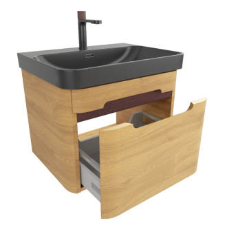 Kúpeľňová skrinka s umývadlom SAT Fusion 57,5x43x45 cm dub medový mat SATFUSION60DMBKMBA