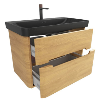 Kúpeľňová skrinka s umývadlom SAT Fusion 77,5x53x45 cm dub medový mat SATFUSION280DMBKMB