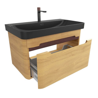 Kúpeľňová skrinka s umývadlom SAT Fusion 77,5x43x45 cm dub medový mat SATFUSION80DMBKMBA