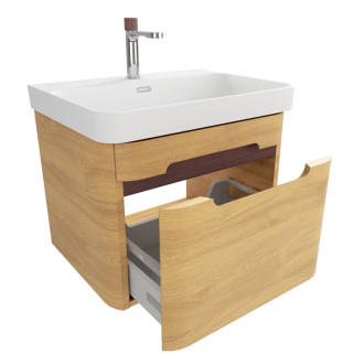 Kúpeľňová skrinka s umývadlom SAT Fusion 57,5x43x45 cm dub medový mat SATFUSION60DMMWBA