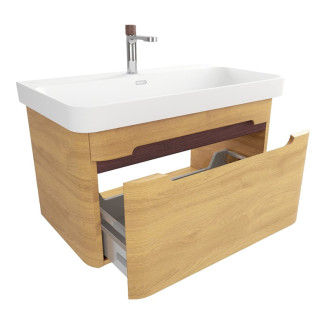 Kúpeľňová skrinka s umývadlom SAT Fusion 77,5x43x45 cm dub medový mat SATFUSION80DMMWBA