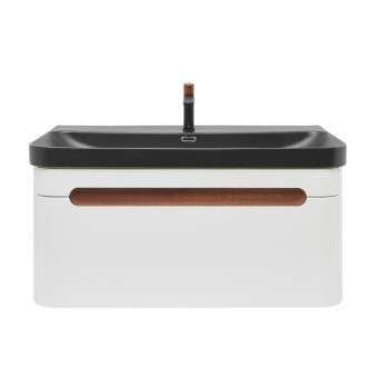 Kúpeľňová skrinka s umývadlom a batériou SAT Fusion 97,5x43x45 cm biela matná mat SATFUSION100WBKMBA