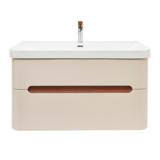 Kúpeľňová skrinka s umývadlom a batériou SAT Fusion 97,5x53x45 cm pieskovo béžová mat SATFUSION2100BEMWBA
