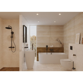 Vaňová batéria SAT Aurum bez sprchového setu 150 mm čierna matná SATBAUR222C