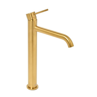 Vysoká umývadlová batéria SAT Aurum bez výpuste brúsená zlatá SATBAUR285BG