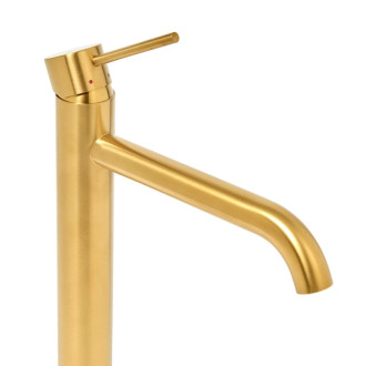 Vysoká umývadlová batéria SAT Aurum bez výpuste brúsená zlatá SATBAUR285BG